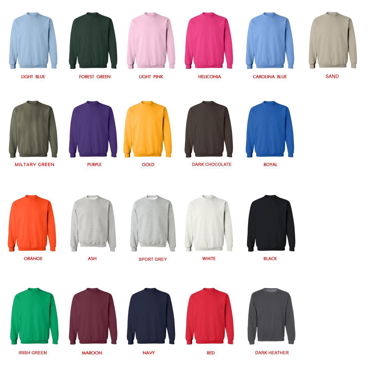 sweatshirt color chart - Hodgetwins Store