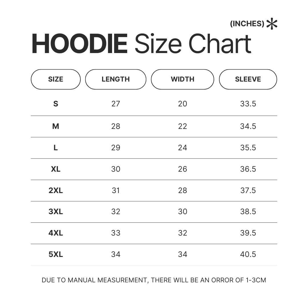 Hoodie Size Chart - Hodgetwins Store